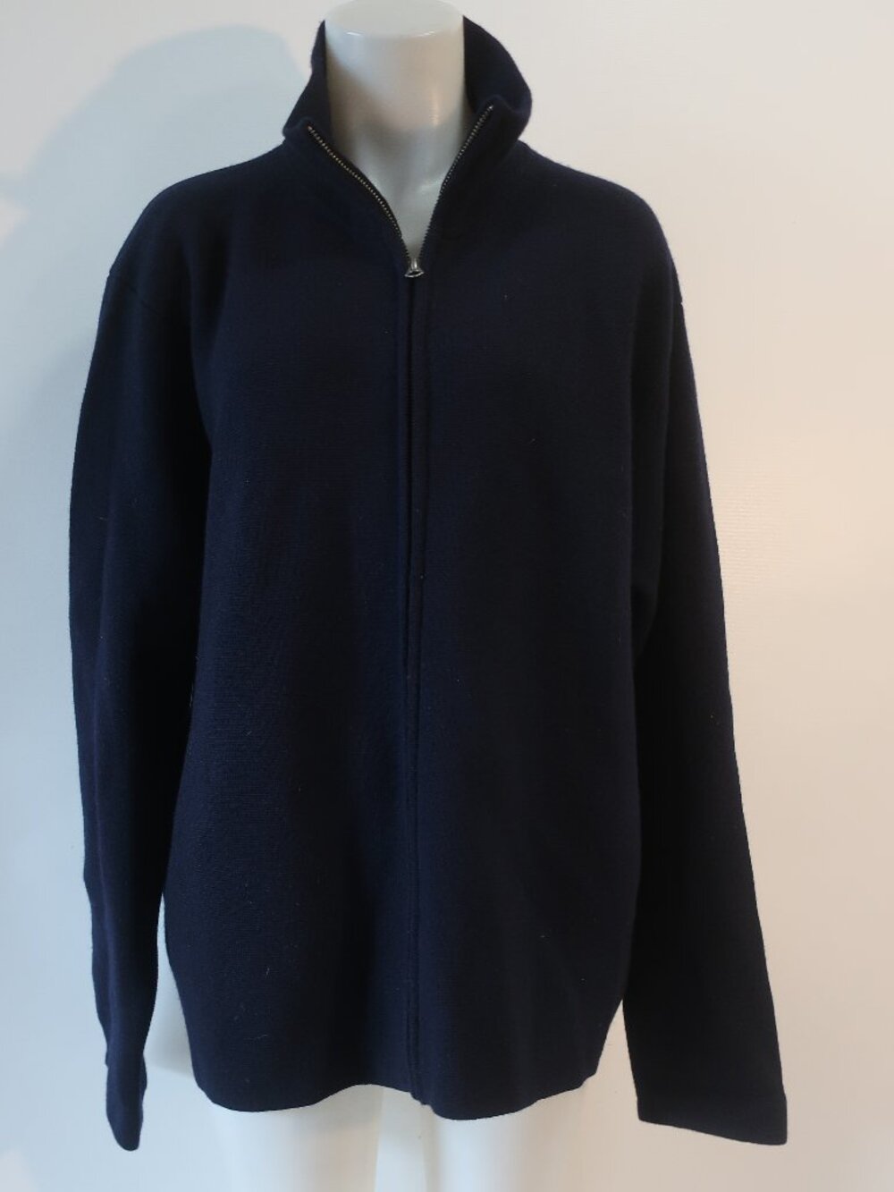 NWT Mens Polo by Ralph Lauren Navy (Item-26) Pure Wool Zip Cardigan Jacket XXL